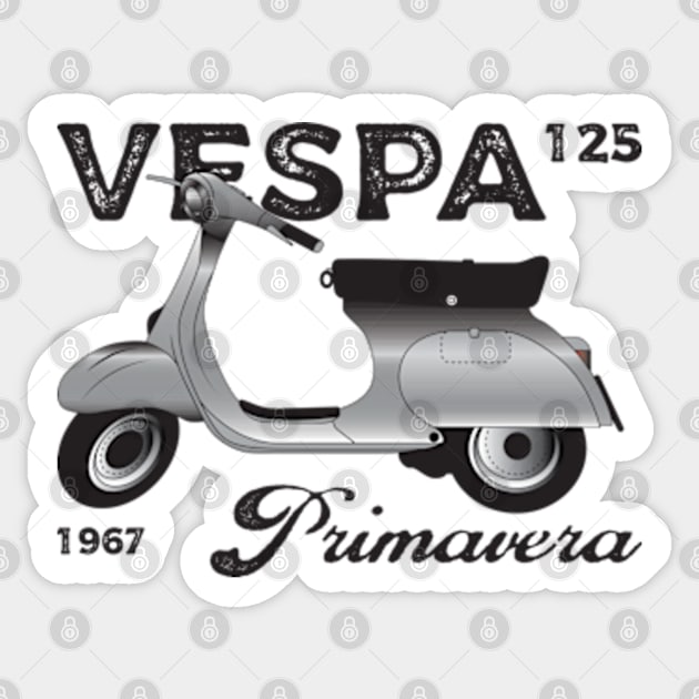 1976 Vespa 125 Primavera Sticker by kindacoolbutnotreally